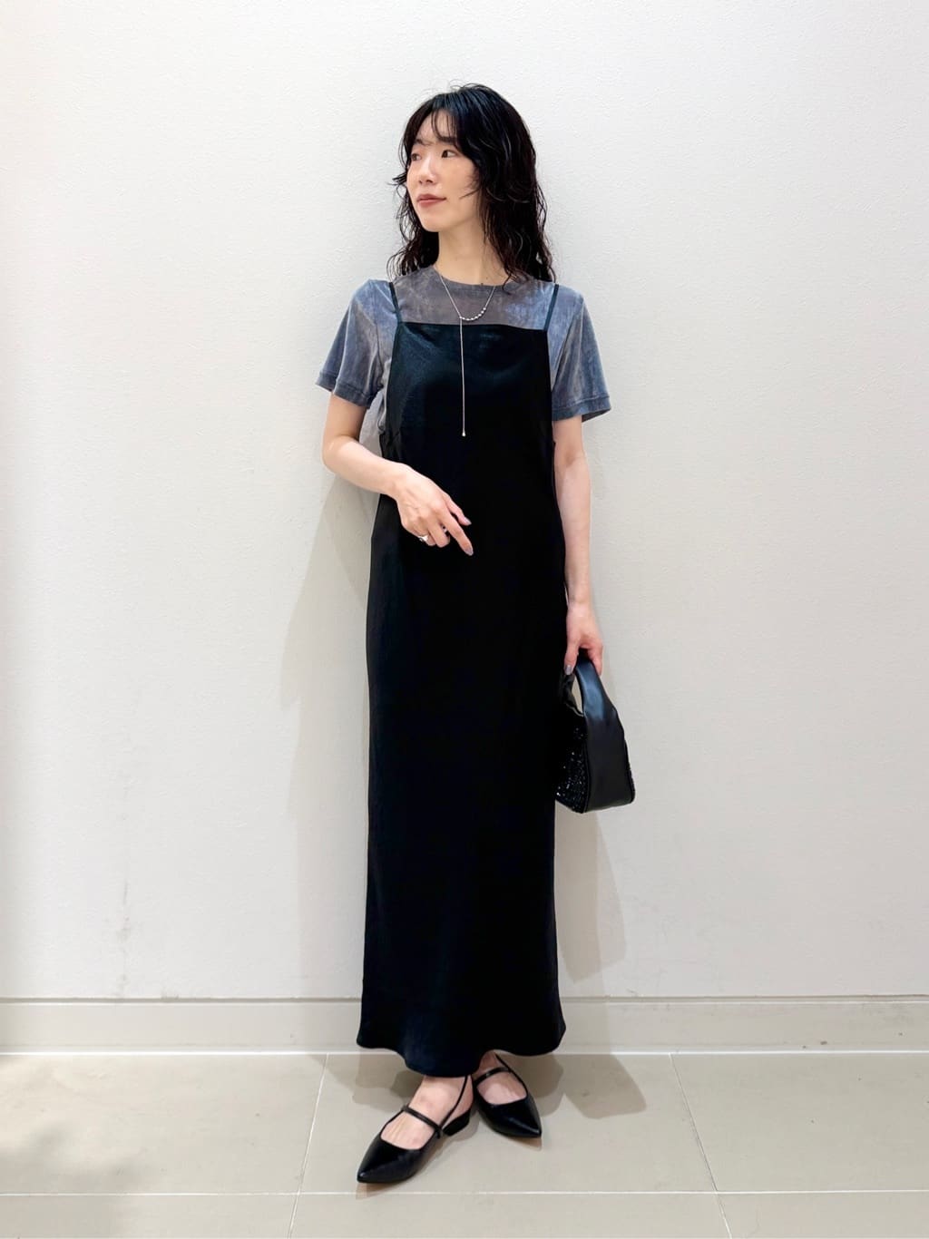 UNITED ARROWS green label relaxingのサテン キャミソール ワンピース