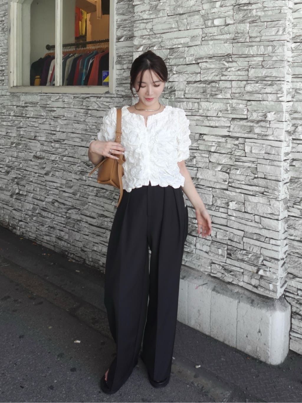 CAPRICIEUX LE'MAGE | ウェーブシャーリングブラウス | Rakuten