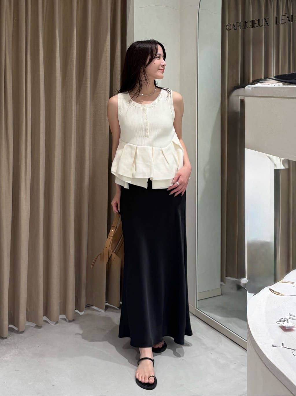 CAPRICIEUX LE'MAGE | アシメペプラムヘンリーニット | Rakuten