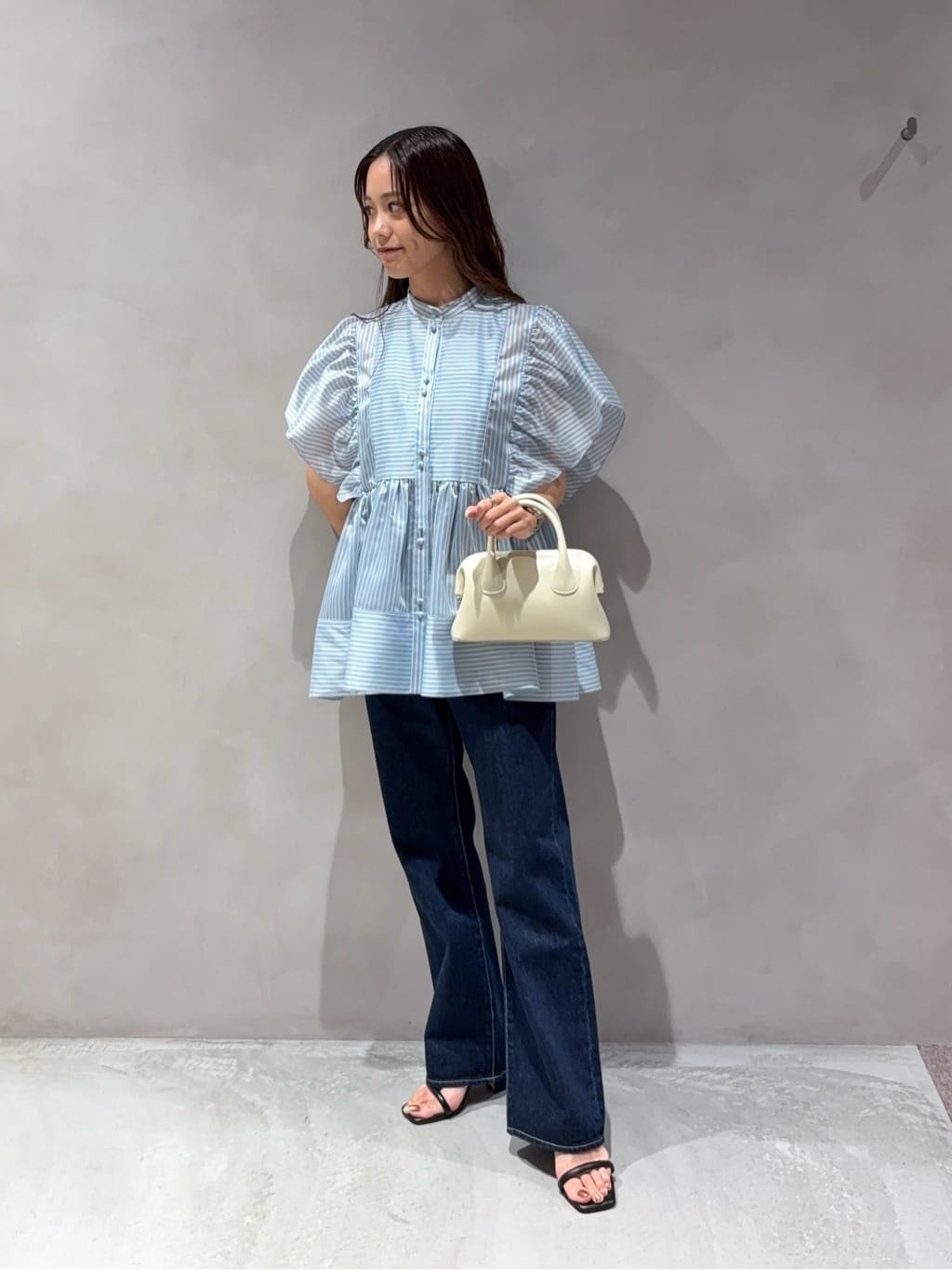 UNITED ARROWS | シルキー ギャザー フリルブラウス -ウォッシャブル