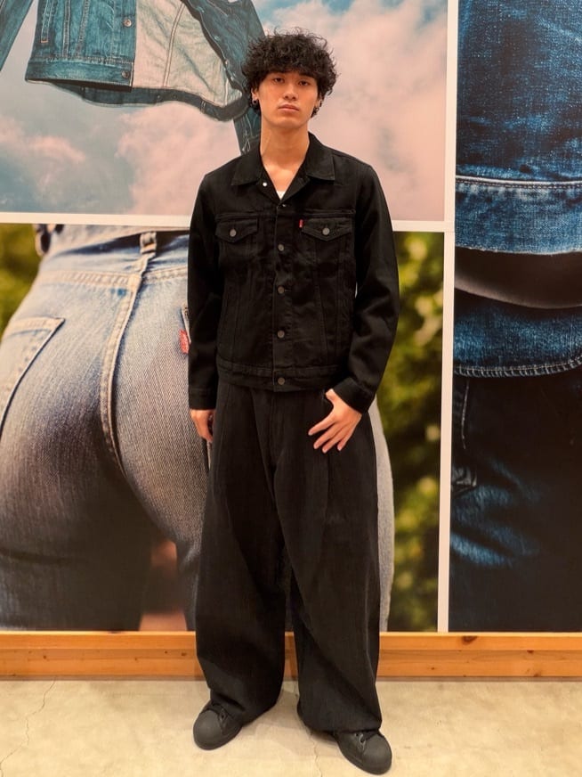 Levi's | BLUETAB(TM) ワイドプリーツ CROP ジーンズ ブラック