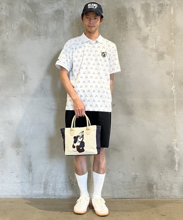 BEAMS GOLF | <MEN>Disney / ミッキーマウス / 総柄 ポロシャツ(吸水速
