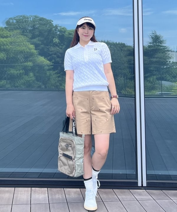BEAMS GOLF | ORANGE LABEL / B-Teeロゴ刺繍 ストレッチ ショート