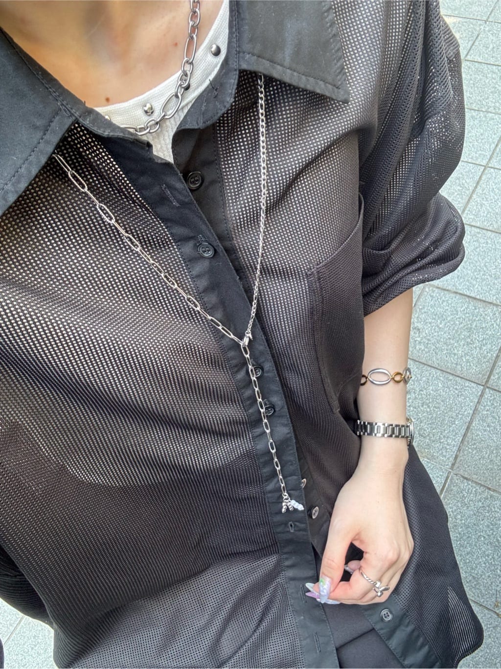 ear PAPILLONNERの《金属アレルギー対応/ステンレス》フリーチェーンネックレスを使ったコーディネートを紹介します。｜Rakuten Fashion(楽天ファッション／旧楽天ブランドアベニュー)7356805
