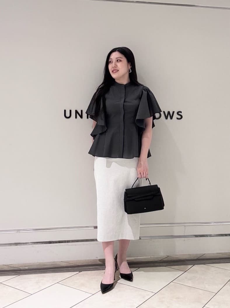 UNITED ARROWS | オーガンジー ペプラム フレア ブラウス