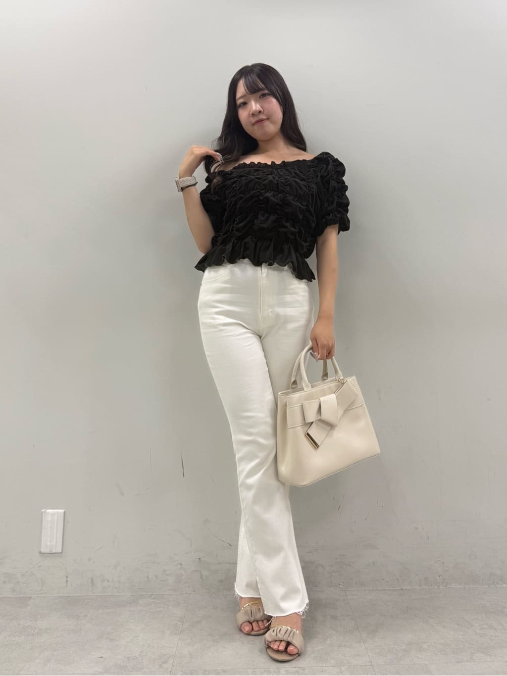 natural coutureのシアーベロアシャーリングTOPSを使った 