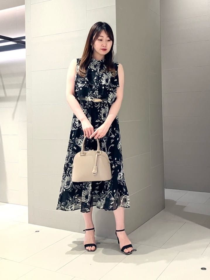 ANAYI | アートマーカーフラワープリントティアードワンピース