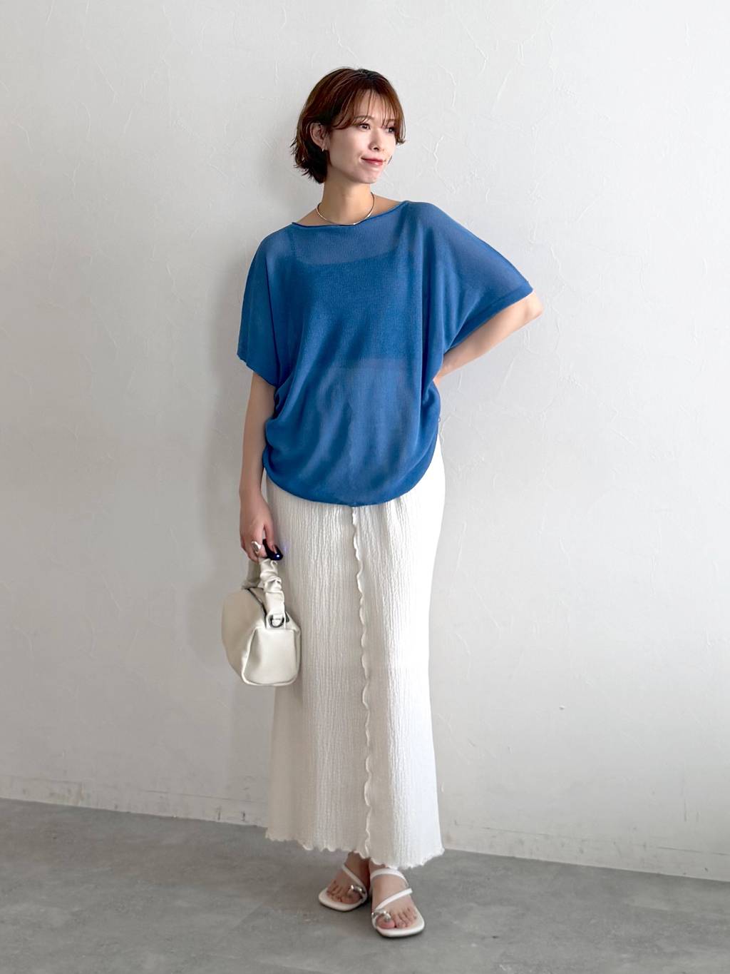 mysty womanのリネン混ドロストシアーニットを使ったコーディネートを紹介します。｜Rakuten Fashion(楽天ファッション／旧楽天ブランドアベニュー)7367336