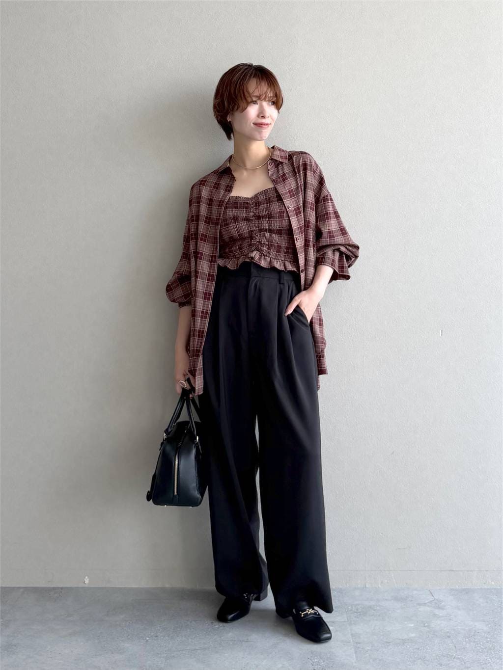 mysty womanの2Pチェック柄シャツ長袖を使ったコーディネートを紹介します。｜Rakuten Fashion(楽天ファッション／旧楽天ブランドアベニュー)7367358