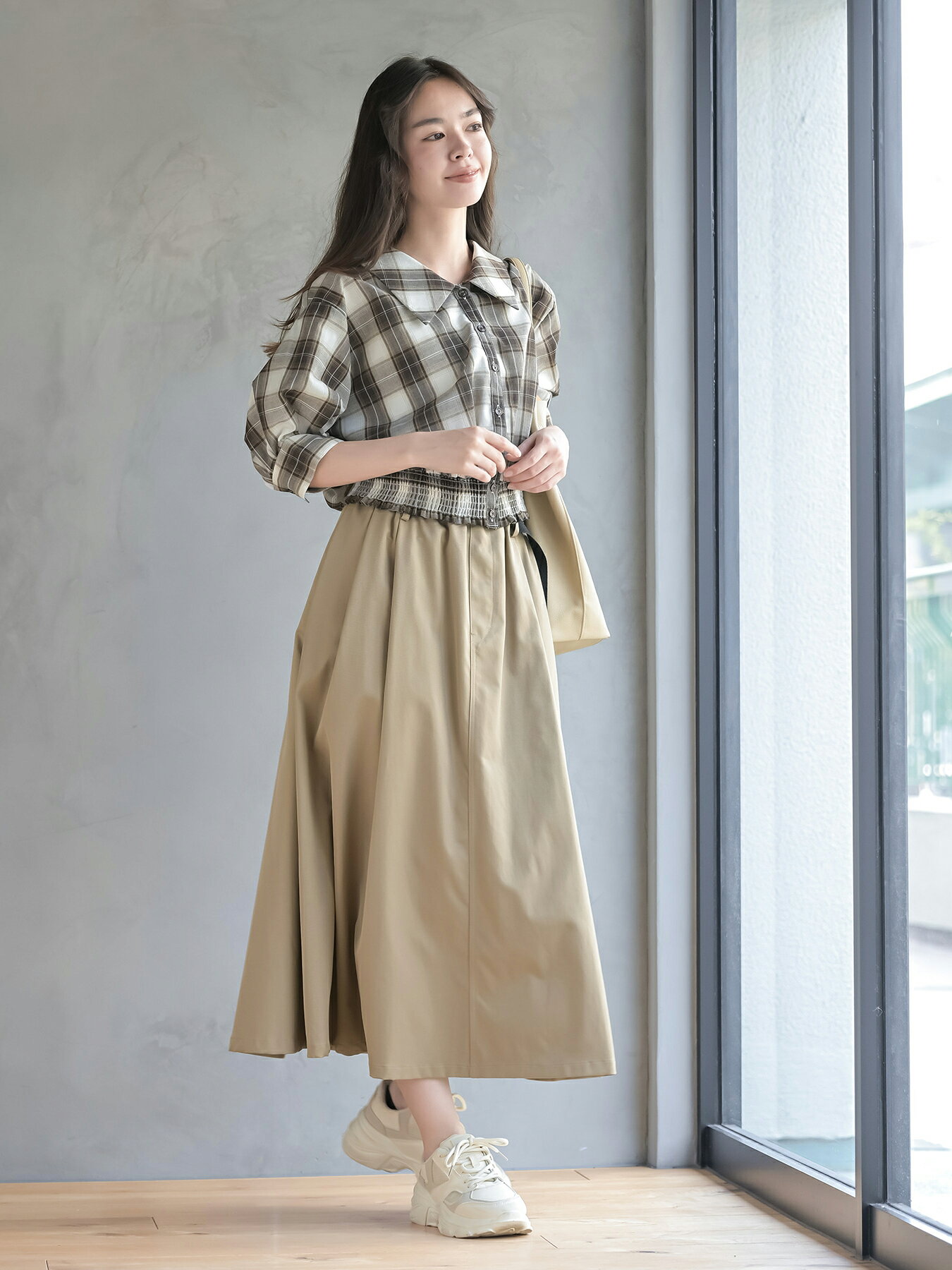 rps | 合繊チノクライミングベルトフレアースカート | Rakuten Fashion