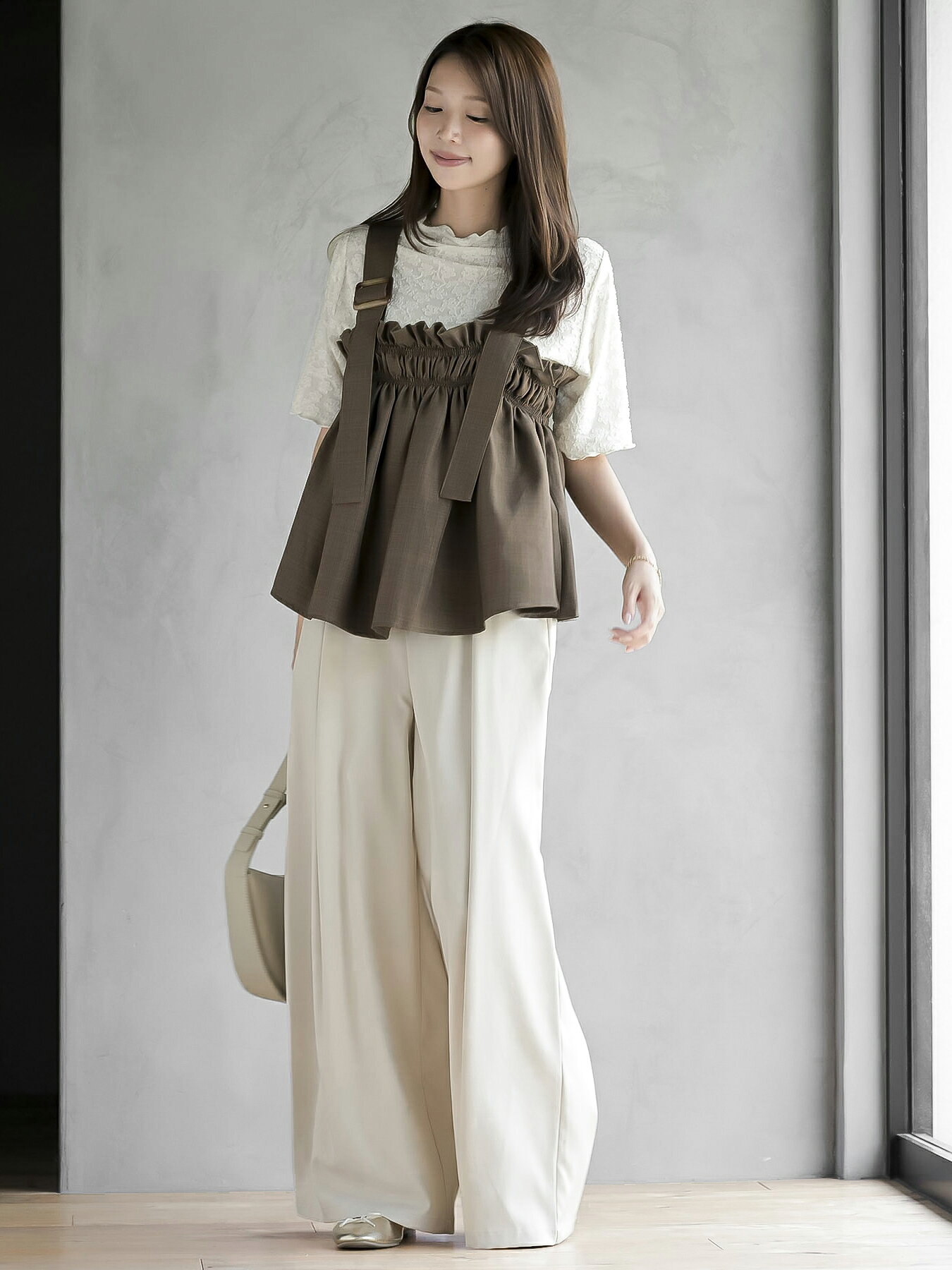 rps | 麻調スラブギャザービスチェ | Rakuten Fashion(楽天