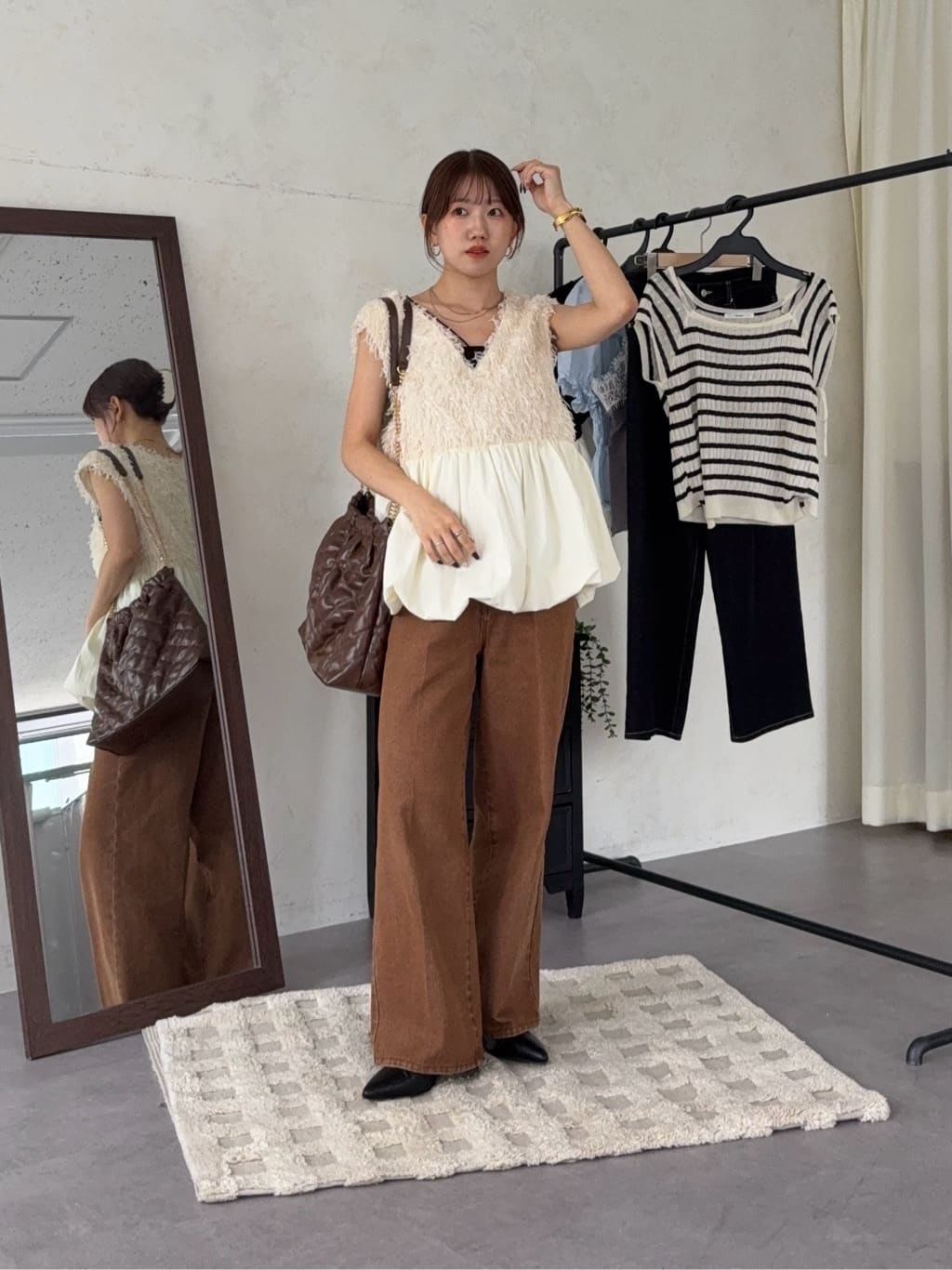 Thevon. | フェザーヤーンペプラムベスト | Rakuten Fashion(楽天