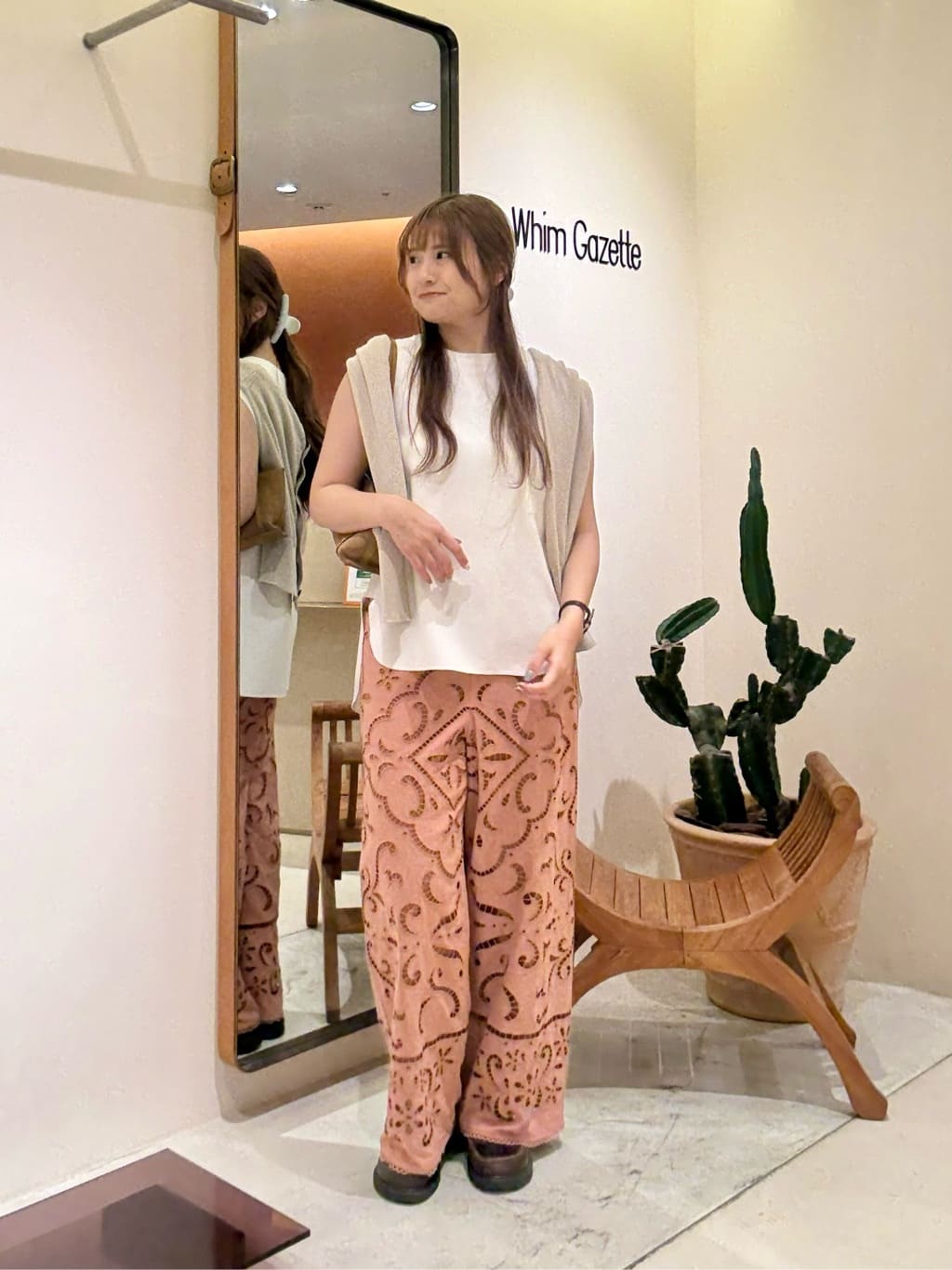 Whim Gazette | Vネックペーパーヤーンカーディガン | Rakuten Fashion