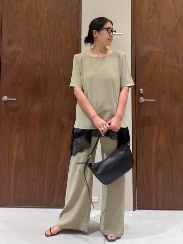 GALLARDAGALANTEの【セットアップ対応】2WAYハーフスリーブブラウスを使ったコーディネートを紹介します。｜Rakuten Fashion(楽天ファッション／旧楽天ブランドアベニュー)7372112