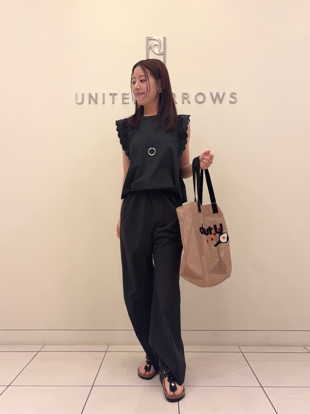 UNITED ARROWS | スカラップ フリル オールインワン パンツ -はっ水 UV