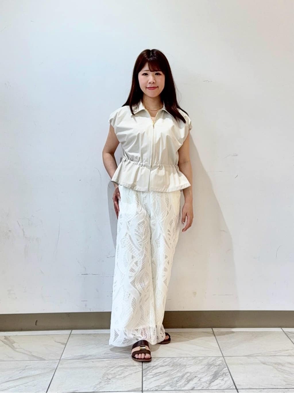 ANAYI | 2WAYストレッチ衿付き ブラウス<セットアップ対応商品