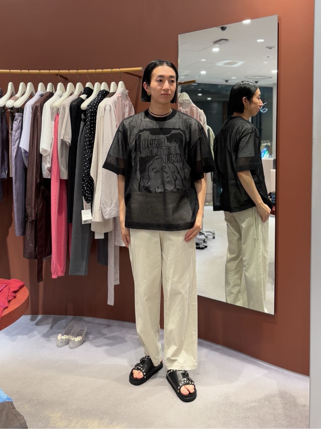 ＜6(ROKU)＞シアー ビッグ ニット 26SS BLACK 6(ROKU)＞シアー ビッグ ニット 26SS