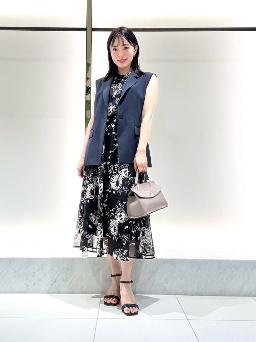 ANAYI | アートマーカーフラワープリントティアードワンピース