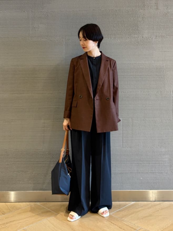GREEN LABEL RELAXING リネンライク ジャケットブラウン 38 size SHORT