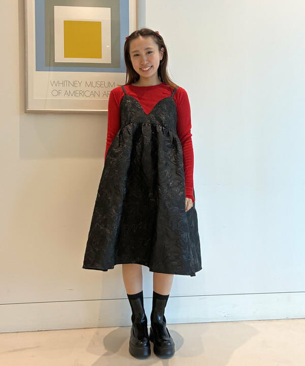 CAROLINA GLASER | ラメジャカード ミドル丈 キャミワンピース