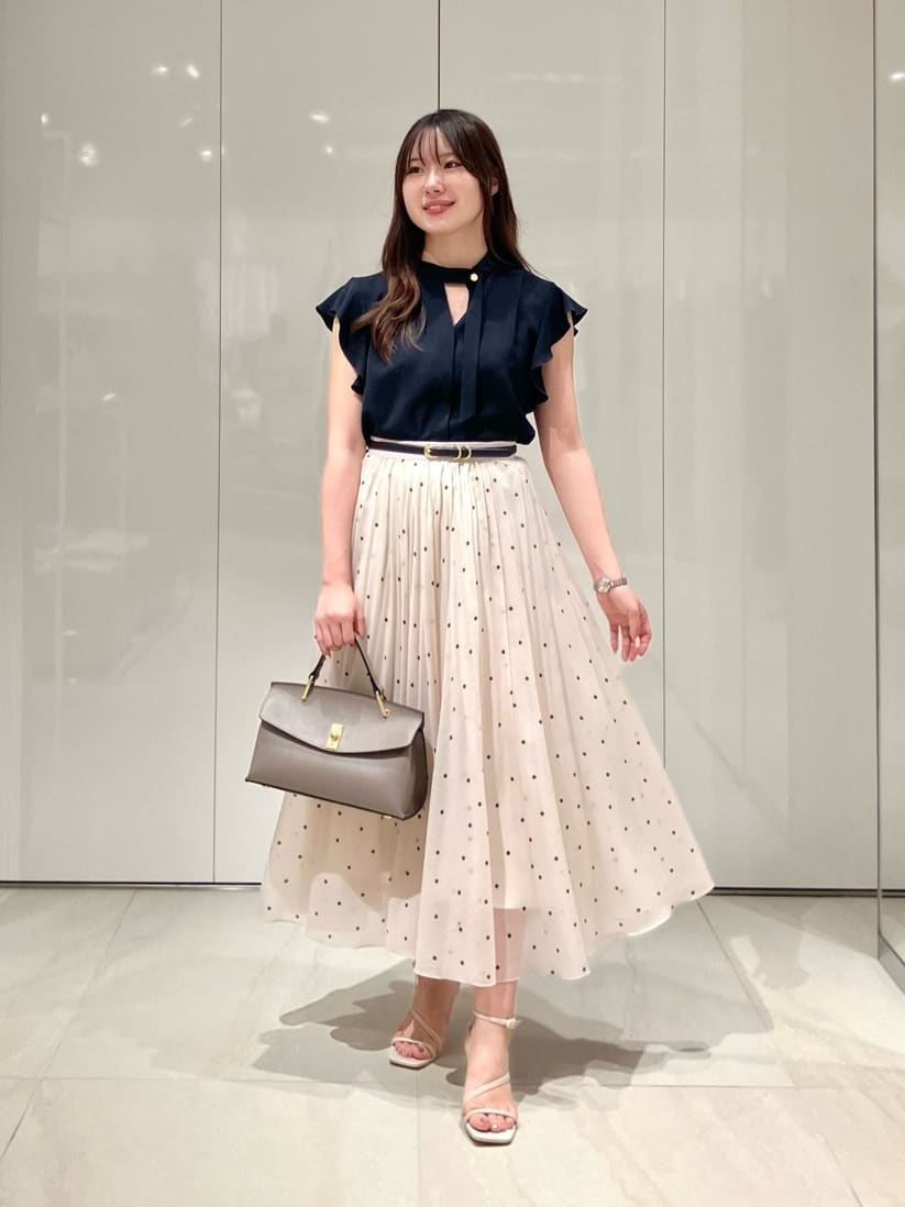 ANAYI | オーガンジードットプリントプリーツ スカート<セットアップ