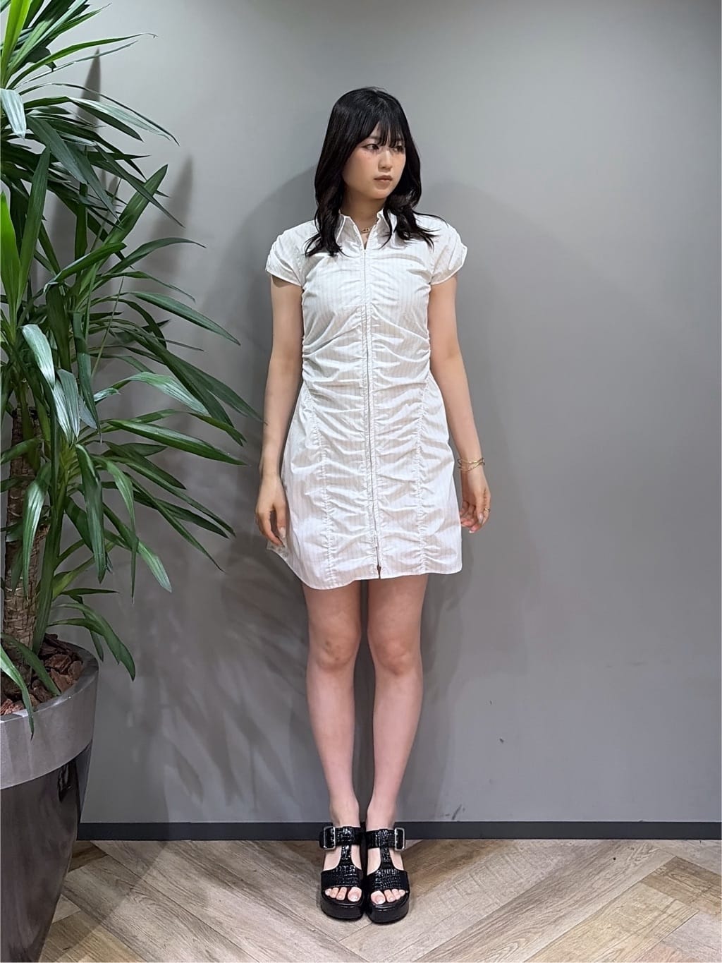 moussy | GATHER SHIRT MINI ドレス | Rakuten Fashion(楽天