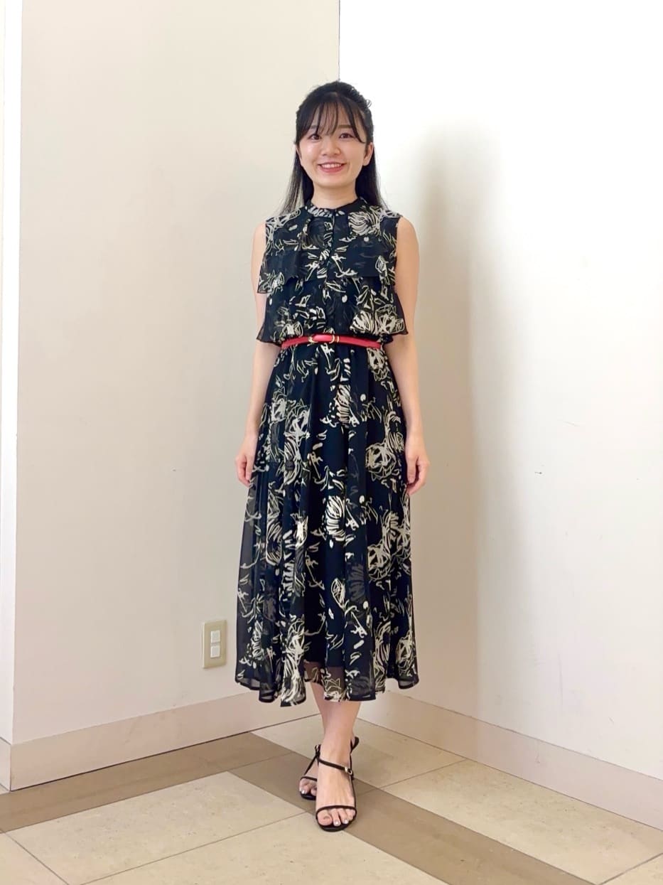ANAYI | アートマーカーフラワープリントティアードワンピース