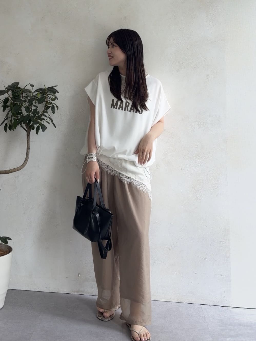 DOUDOU | 【WEB限定】オーガンジータックパンツ | Rakuten Fashion