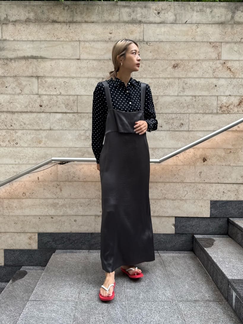 UNITED ARROWS 6（ROKU）スリットワンピース チャコールグレー 6(ROKU)＞スリットワンピース