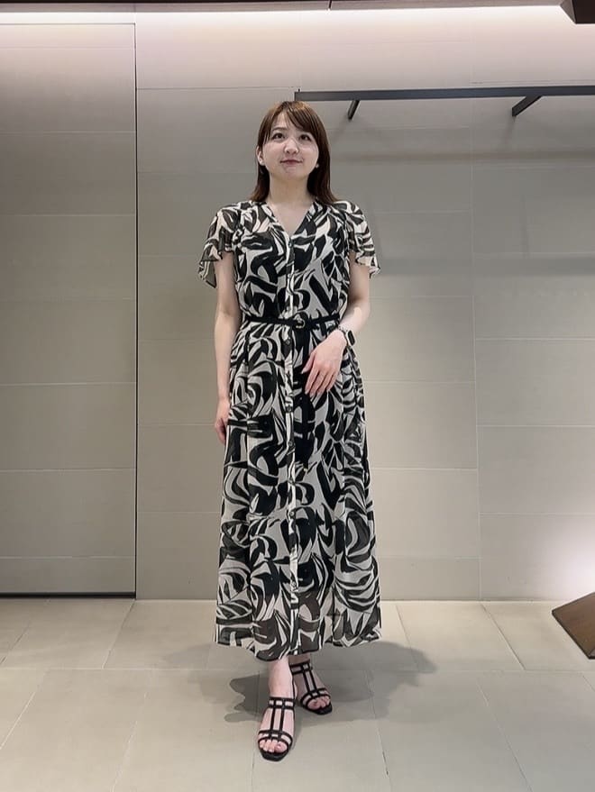 ANAYI | アートリーフシフォンロング ワンピース | Rakuten Fashion