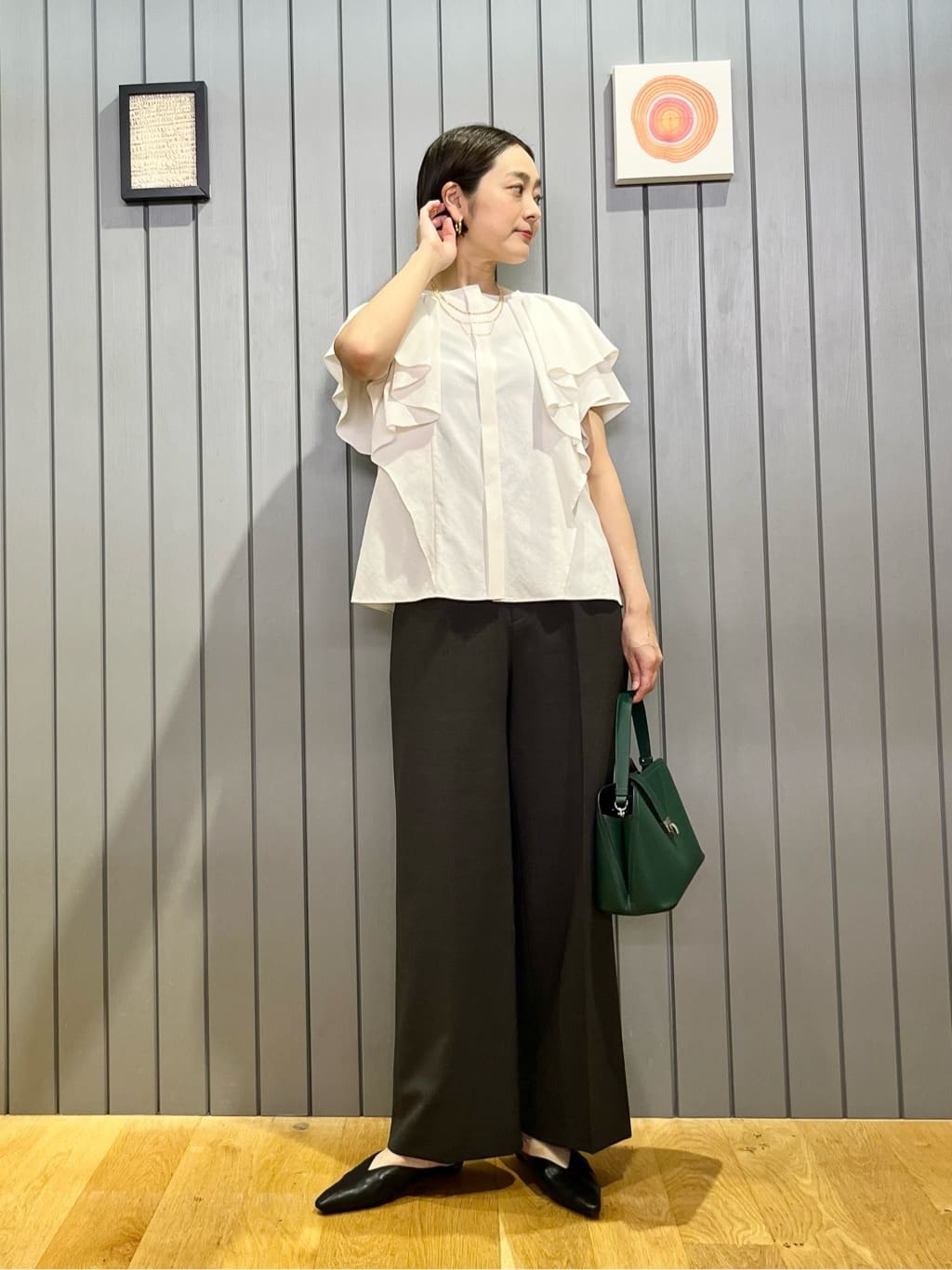 UNITED ARROWS green label relaxing | Breeze Cool ラッフル ブラウス