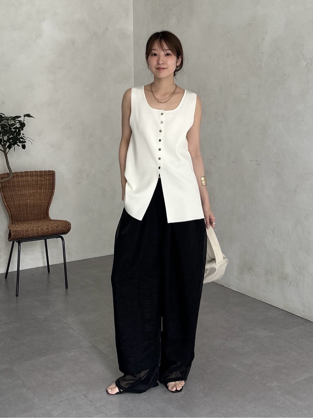 DOUDOU | 【WEB限定】オーガンジータックパンツ | Rakuten Fashion