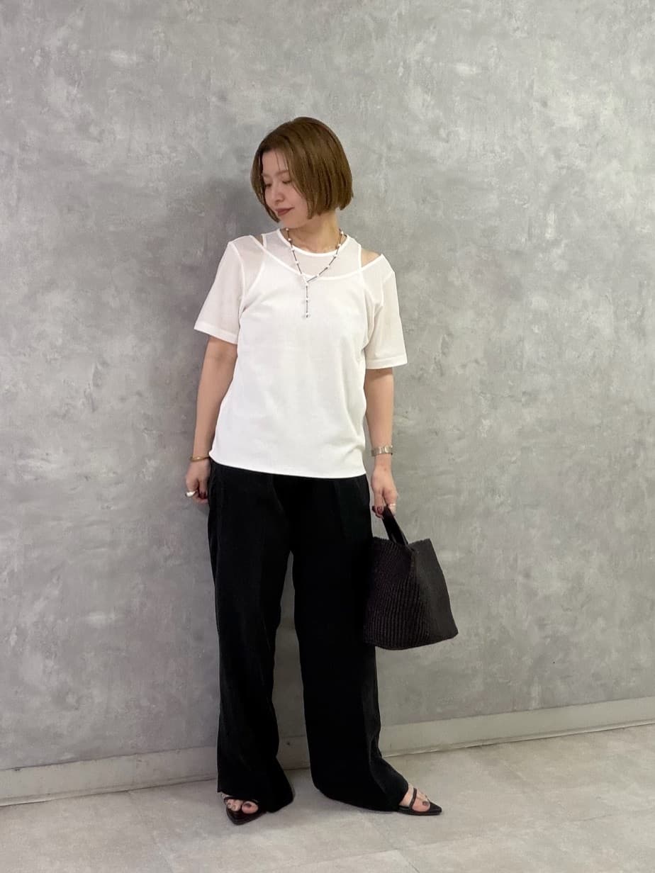 conte upper hights レイヤードトップス 黒 タグ付き未使用品 upper hights×conte＞ レイヤード トップス（Tシャツ/カットソー