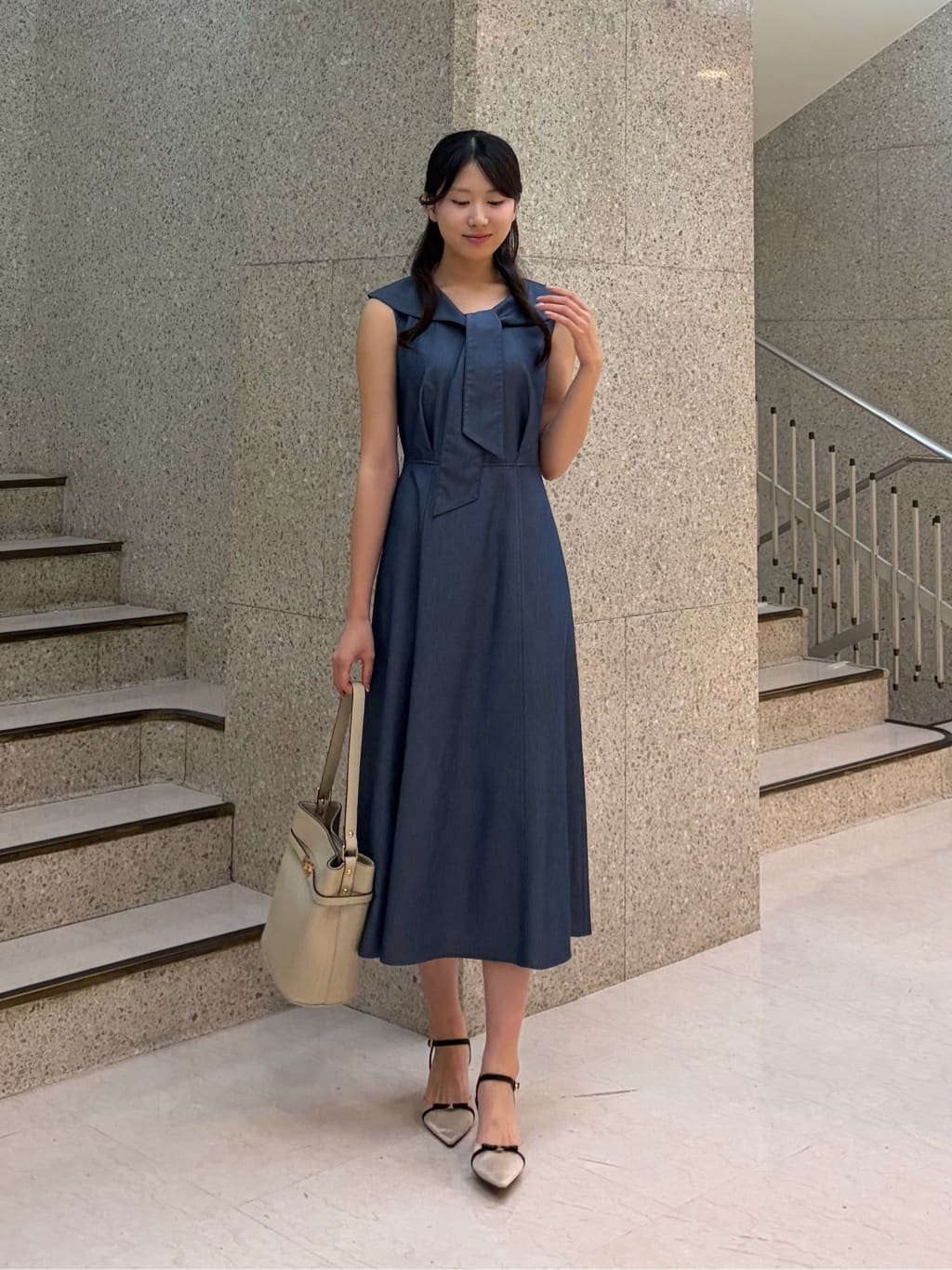 ANAYI | リヨセルポリツイルボウタイ ワンピース | Rakuten Fashion