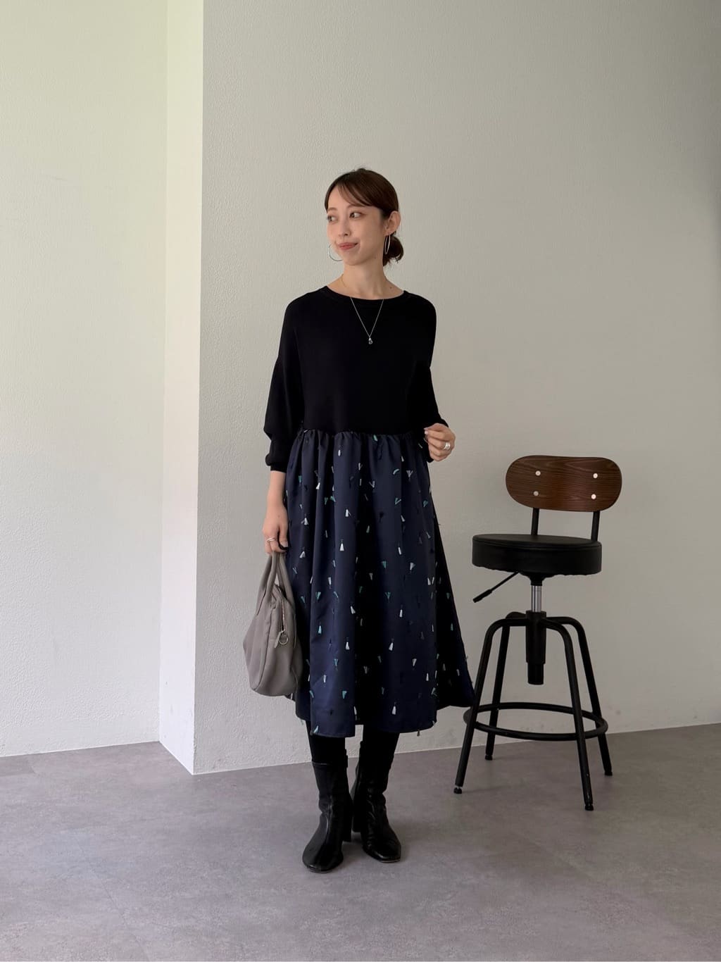 BEARDSLEY | フェザー刺繍コンビワンピ | Rakuten Fashion(楽天