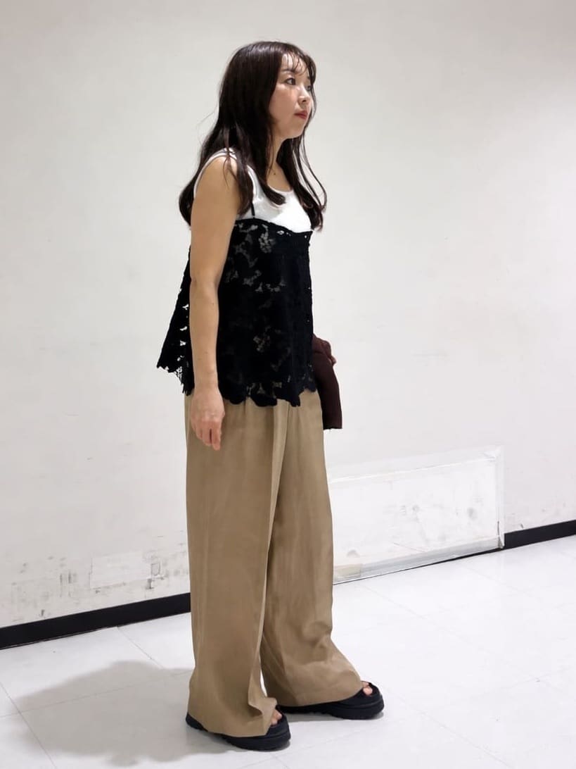 グリーンレーベル 2WAYレースキャミソール 黒 SEASONAL COLLECTION＞2WAY レース キャミソール（シャツ/ブラウス