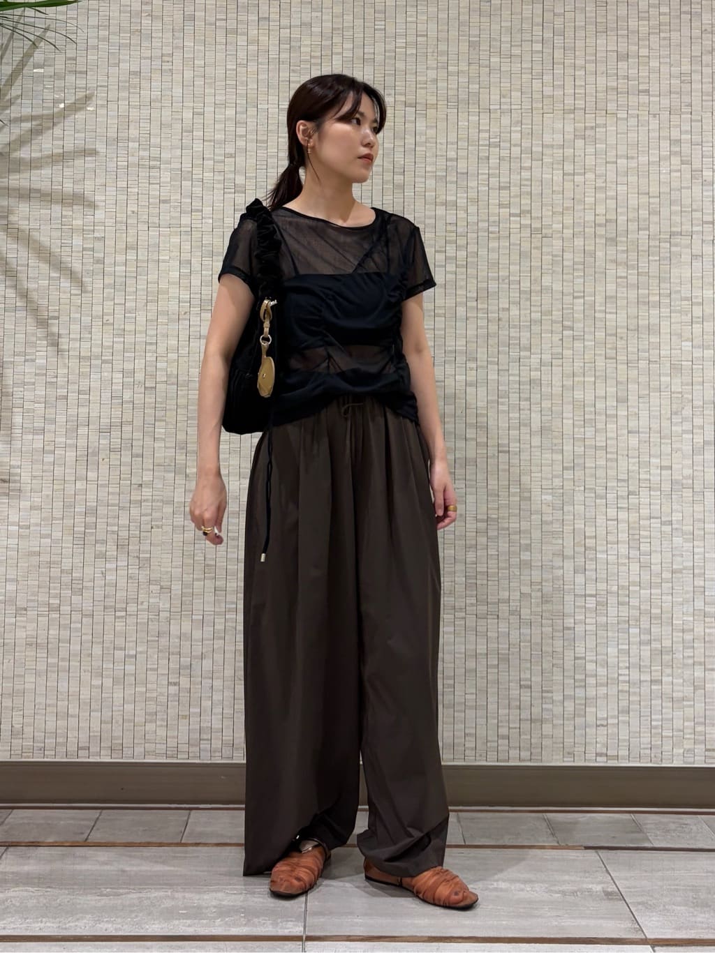 新品　美品　SYユナイテッドアローズ　シースルーギャザーベルトフラット　24cm SY＞シースルーギャザーベルトフラット10↑
