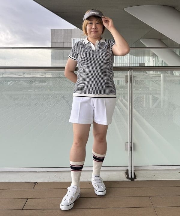 BEAMS GOLF | PURPLE LABEL / バイヤス柄織り 裾ダブル ショートパンツ