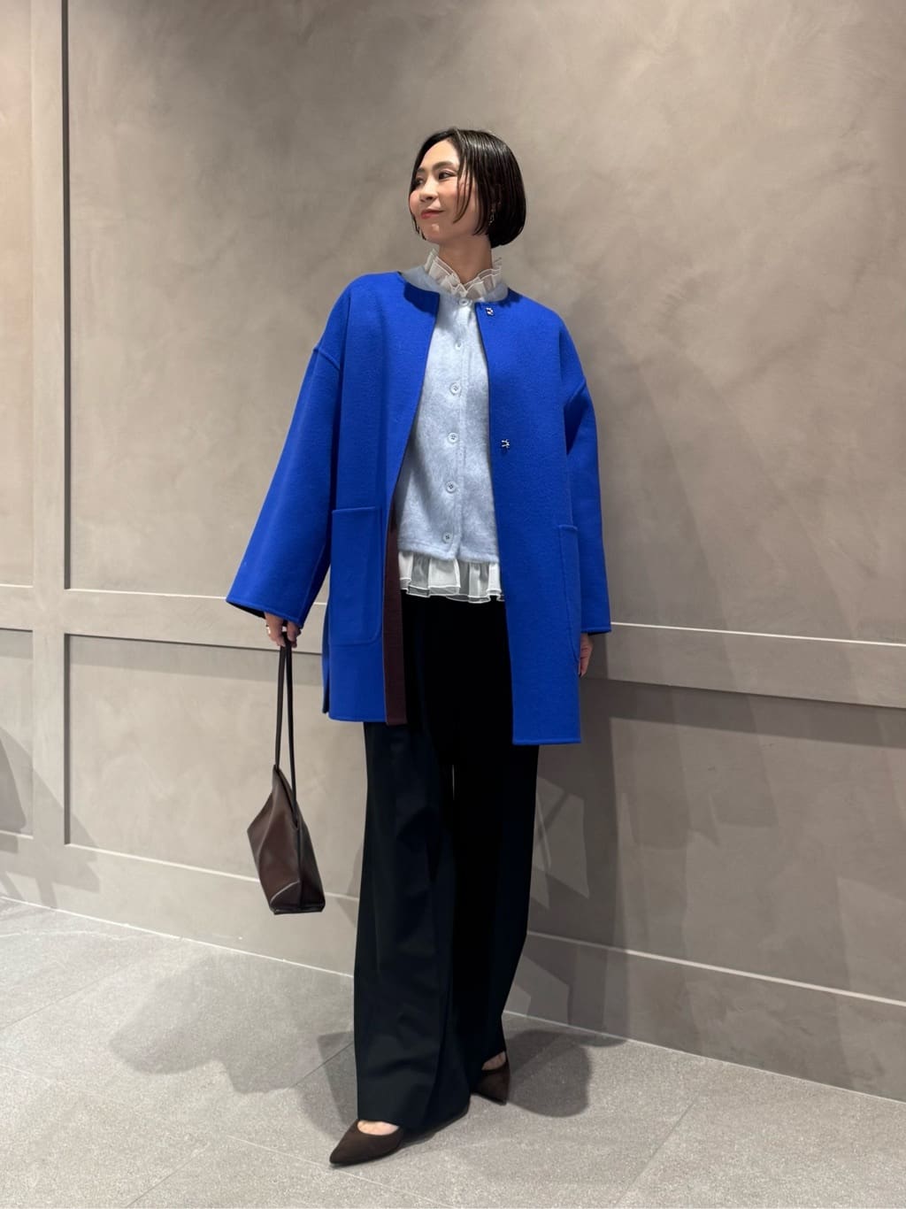 UNITED ARROWS | バイカラー リバー ミドルコート | Rakuten Fashion