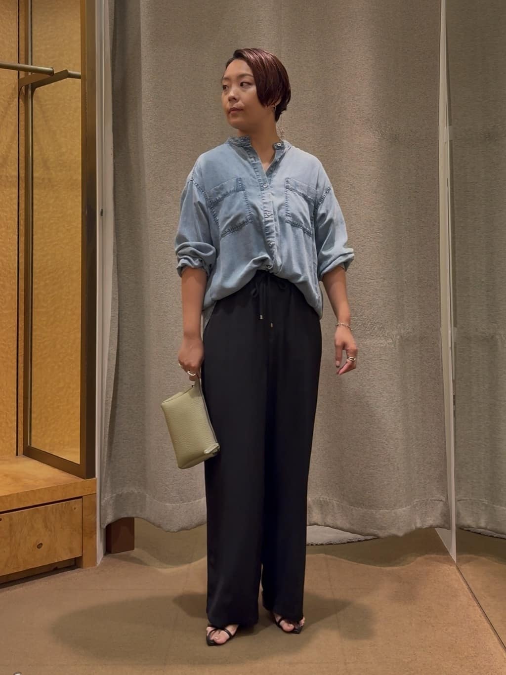 Jena espace merveilleux | ギャザーデニムシャツ | Rakuten Fashion