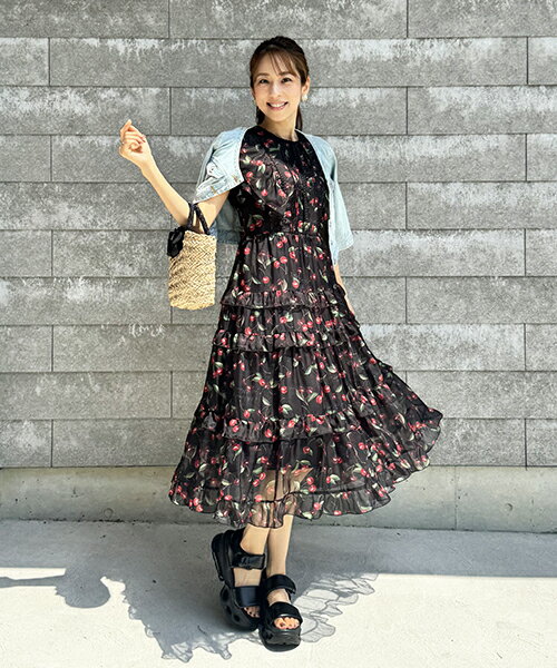 Rose Tiara | ロゴチェリープリントワンピース | Rakuten Fashion(楽天