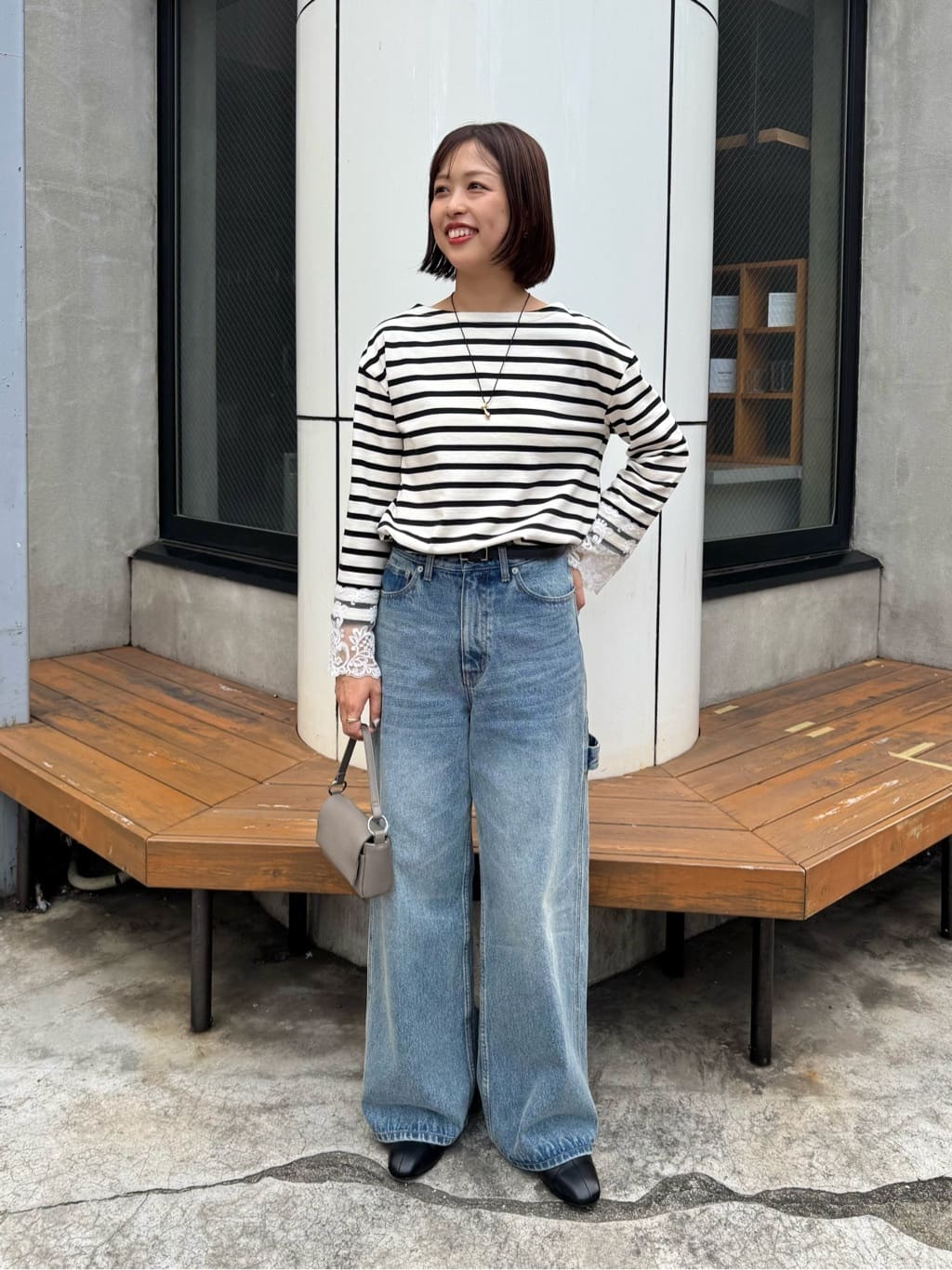 BEARDSLEY | 袖口レースボーダーカットソー | Rakuten Fashion(楽天