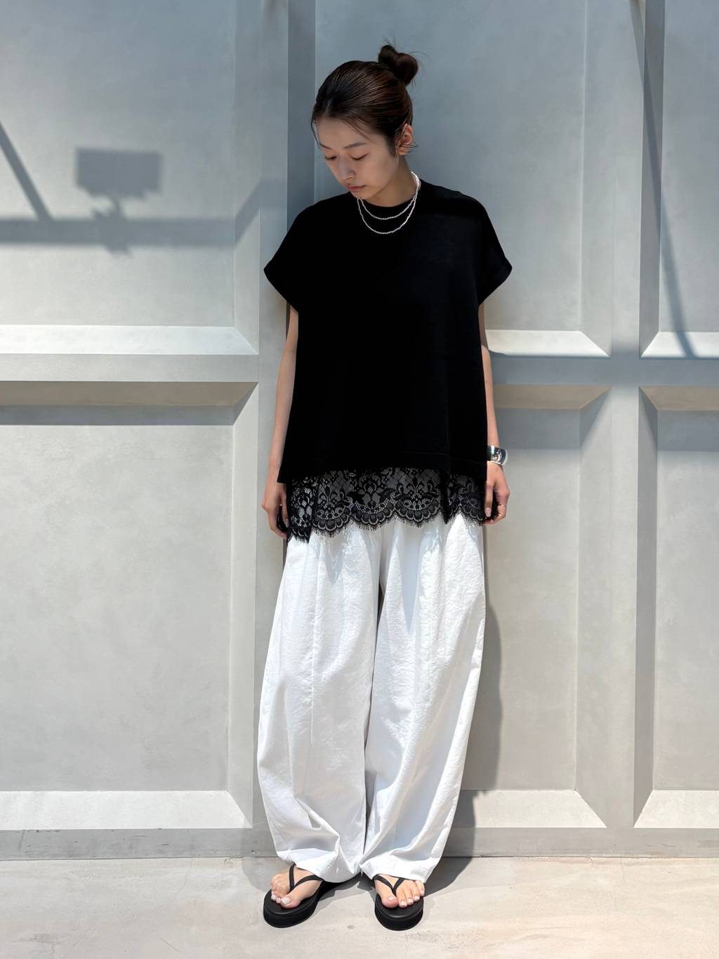Curensology | レイヤードレースニットプルオーバー | Rakuten Fashion