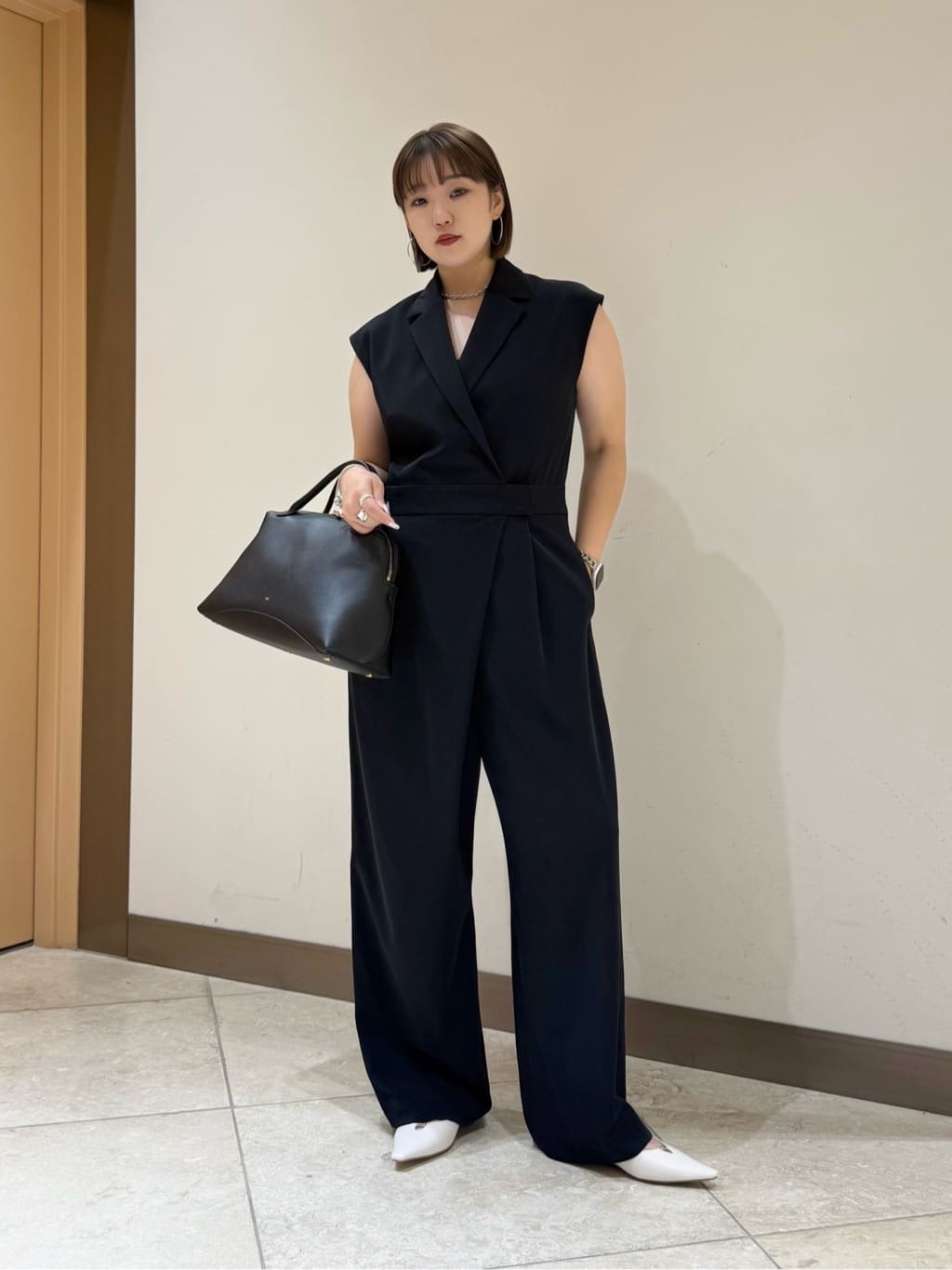 UNITED ARROWS | ツイル オールインワン -ストレッチ 防シワ 接触冷感