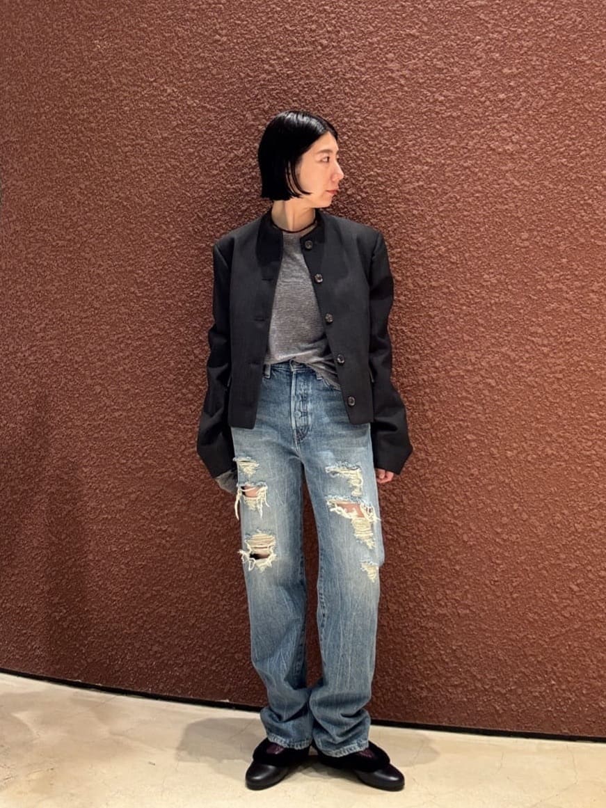 roku 6 ノーカラージャケット BEAUTY&YOUTH UNITED ARROWS | <6(ROKU)>シャドーチェック ノーカラー