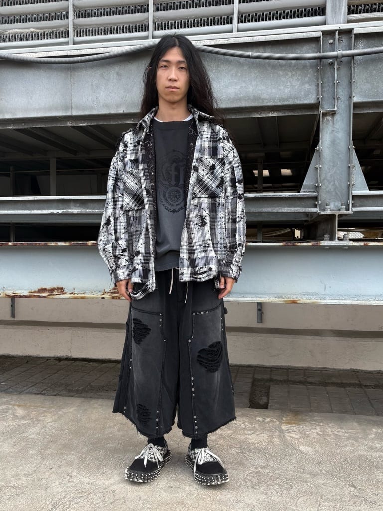LHP | DankeSchon/ダンケシェーン/FLANNEL DAMAGE SHIRTS GRIME