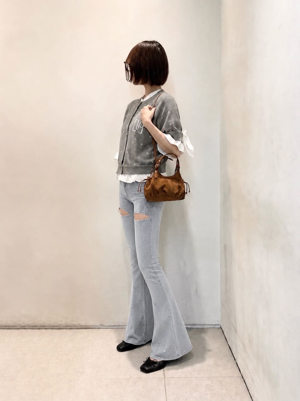 CHARLES & KEITH | サテン ボウスクエアトゥスリングバックパンプス