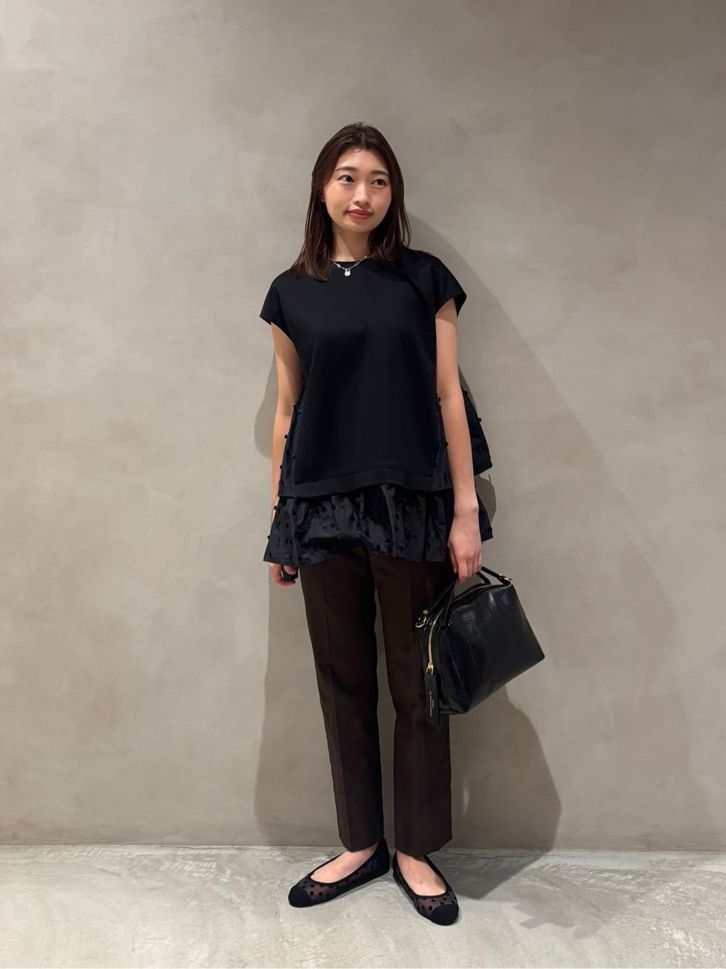 UNITED ARROWS | ドットリボン カットジャガード コンビ ブラウス