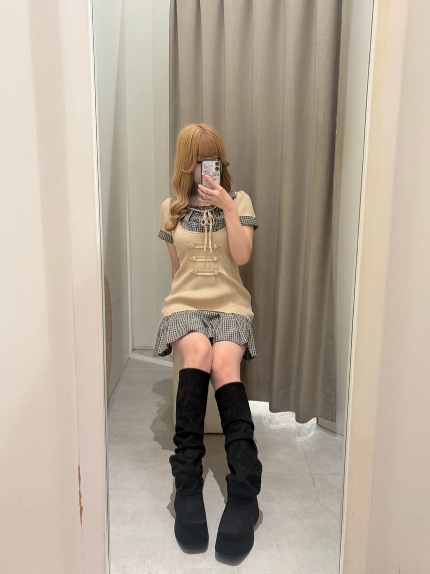 one after another NICE CLAUP | ナポレオンシャツドッキングニット
