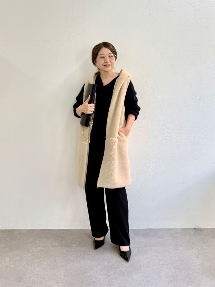 ウィムガゼット THE PAUSE ボアフードロングジレ Whim Gazette(ウィム ガゼット)｜【THE PAUSE】ボアフードロングジレ